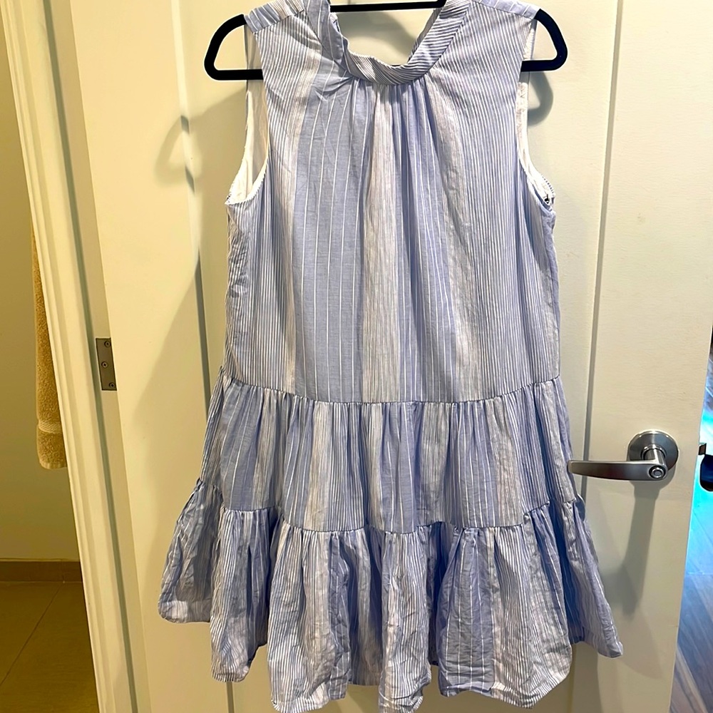 Calvin Klein Blue and White Striped Dress Size 12